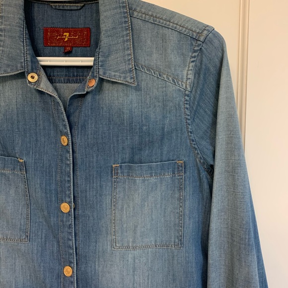 7 For All ManKind Denim Shirt - Picture 2 of 5